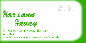 mariann havay business card